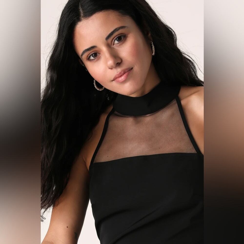 Lulus Made to Mesh Black Mock Neck Bodysuit - Picture 3 of 7